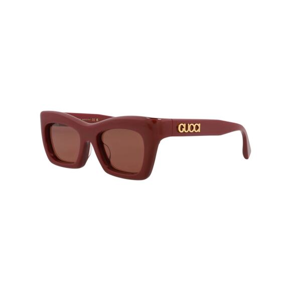 Gucci Burgandy Brown Cat Eye Acetate Designer Sunglasses SRP: $605 main image 5